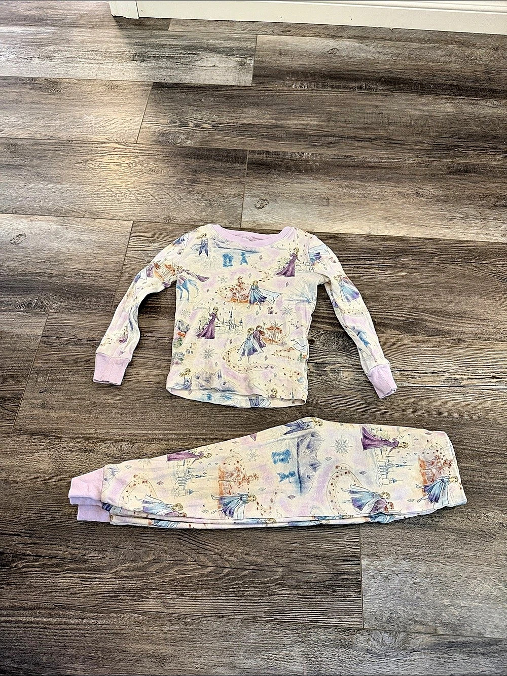 Pottery Barn Kids Disney Frozen Enchanted Forest Tight Fit Kid Pajama Set Pajama